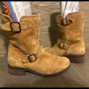 UGG suede motorcycle boots